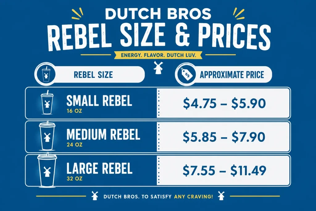 Dutch Bros Rebel Menu With Prices